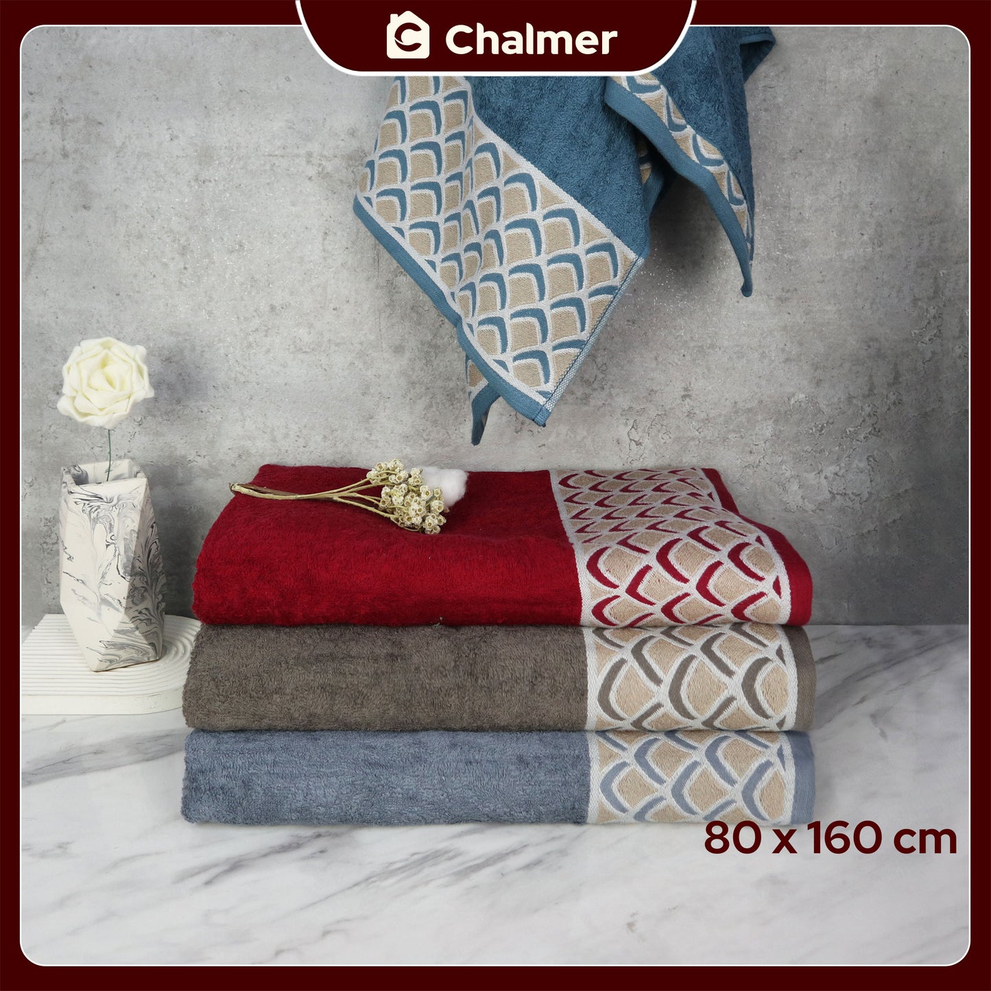 Handuk Mandi Dewasa Besar Jumbo Chalmer 80 x 160 cm Motif Hope