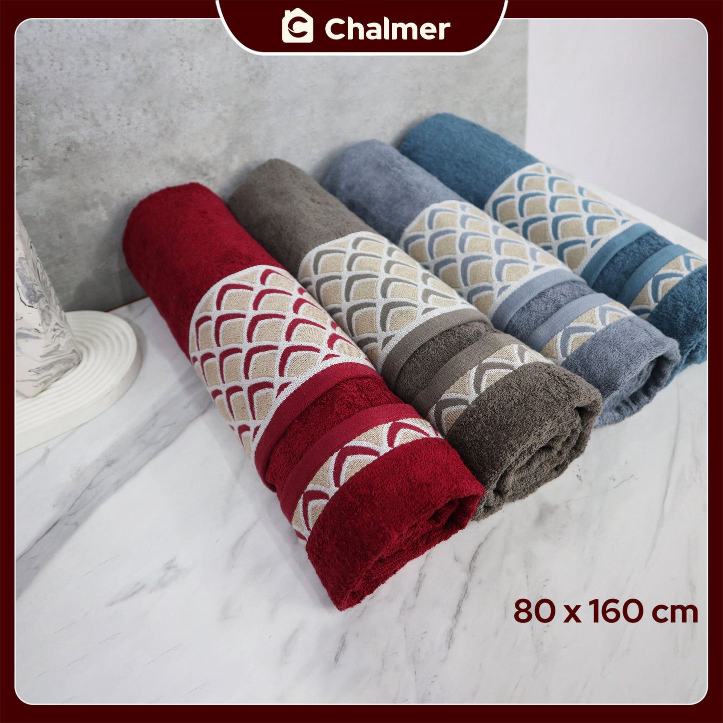 Handuk Mandi Dewasa Besar Jumbo Chalmer 80 x 160 cm Motif Hope