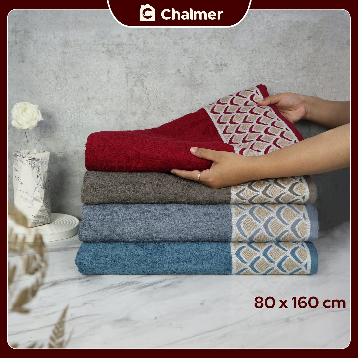 Handuk Mandi Dewasa Besar Jumbo Chalmer 80 x 160 cm Motif Hope