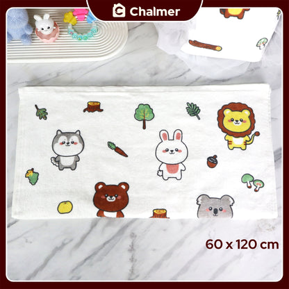 Handuk Mandi Bayi Chalmer 60 x 120 cm Printed Motif Karakter C