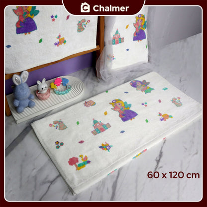 Handuk Mandi Bayi Chalmer 60 x 120 cm Printed Motif Karakter A