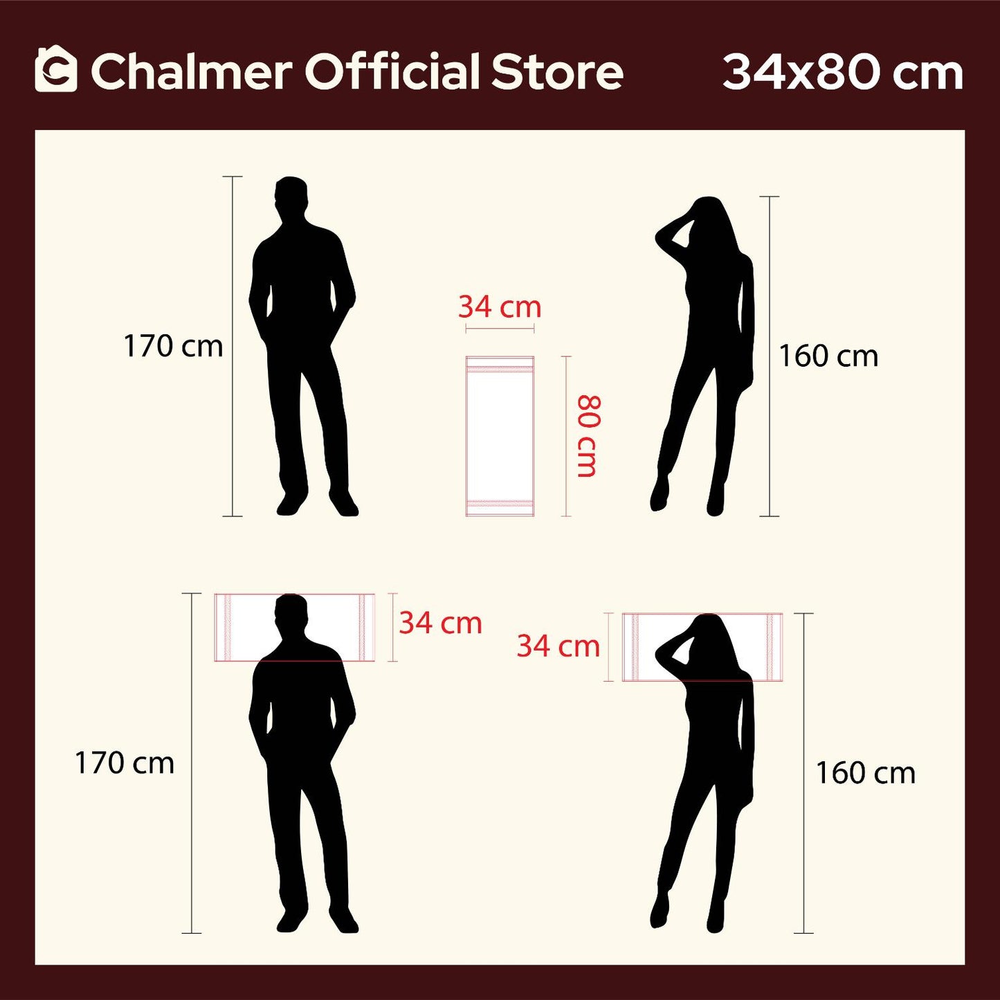 Handuk Sport Chalmer 34 x 80 cm