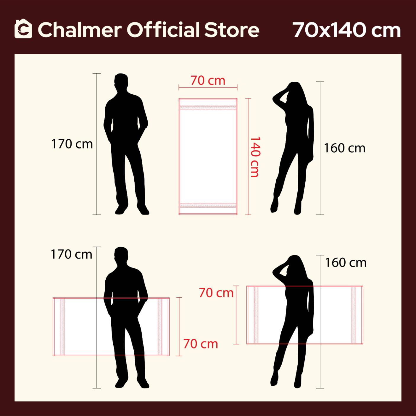 Handuk Mandi Dewasa Chalmer Premium 70 x 140 cm Motif Vardo