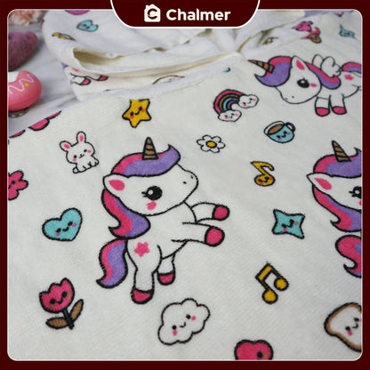 Poncho Handuk Anak Motif Karakter Katun Usia 2-6 Tahun