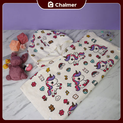 Poncho Handuk Anak Motif Karakter Katun Usia 2-6 Tahun