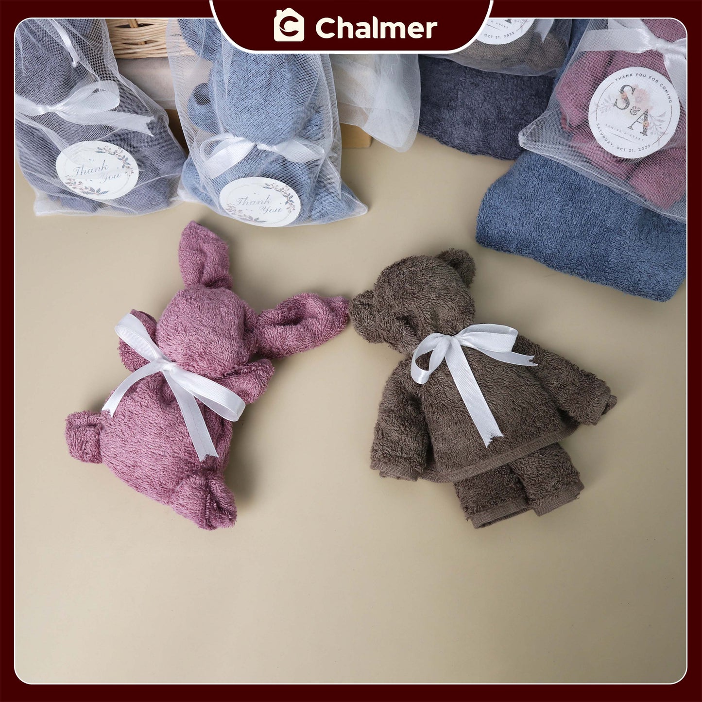 Souvenir Boneka Lap Tangan Handuk Chalmer 40 x 40 cm