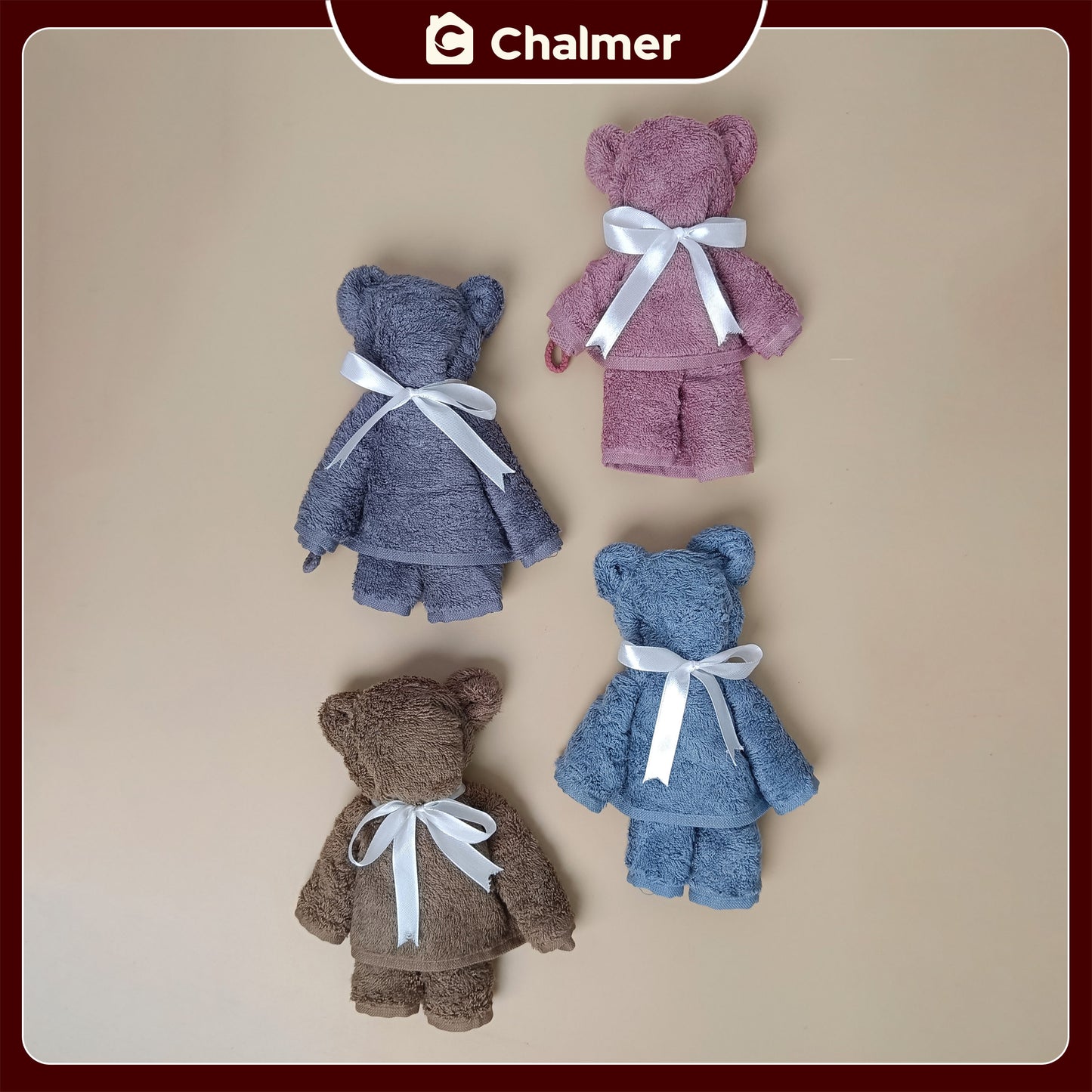 Souvenir Boneka Lap Tangan Handuk Chalmer 40 x 40 cm