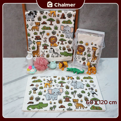 Handuk Mandi Bayi Chalmer 60 x 120 cm Printed Motif Karakter