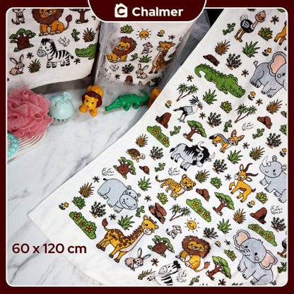 Handuk Mandi Bayi Chalmer 60 x 120 cm Printed Motif Karakter