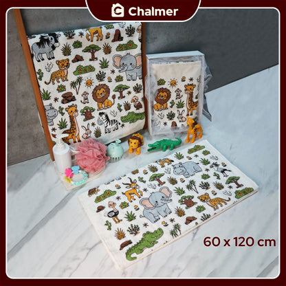 Handuk Mandi Bayi Chalmer 60 x 120 cm Printed Motif Karakter