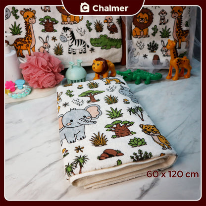 Handuk Mandi Bayi Chalmer 60 x 120 cm Printed Motif Karakter