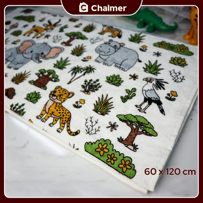 Handuk Mandi Bayi Chalmer 60 x 120 cm Printed Motif Karakter