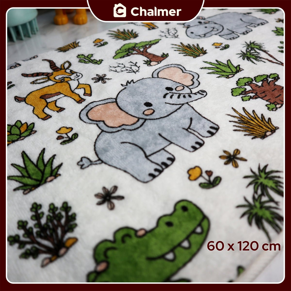 Handuk Mandi Bayi Chalmer 60 x 120 cm Printed Motif Karakter