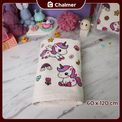 Handuk Mandi Bayi Chalmer 60 x 120 cm Printed Motif Karakter