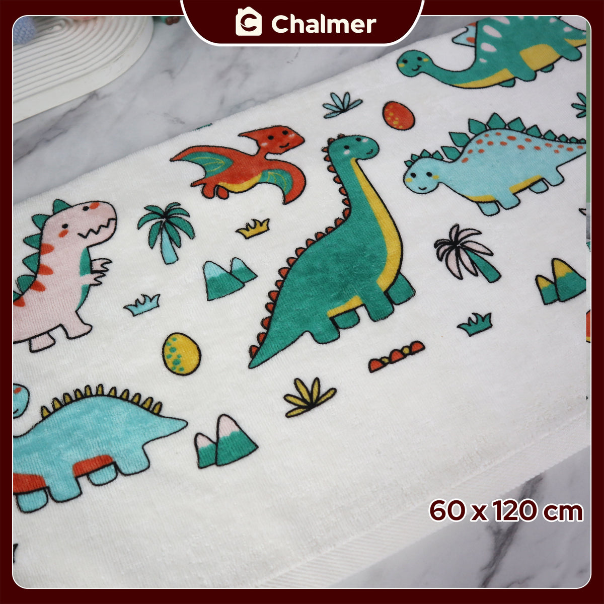 Handuk Mandi Bayi Chalmer 60 x 120 cm Printed Motif Karakter