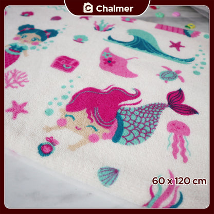 Handuk Mandi Bayi Chalmer 60 x 120 cm Printed Motif Karakter