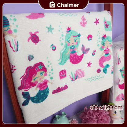 Handuk Mandi Bayi Chalmer 60 x 120 cm Printed Motif Karakter