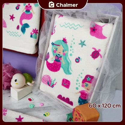 Handuk Mandi Bayi Chalmer 60 x 120 cm Printed Motif Karakter