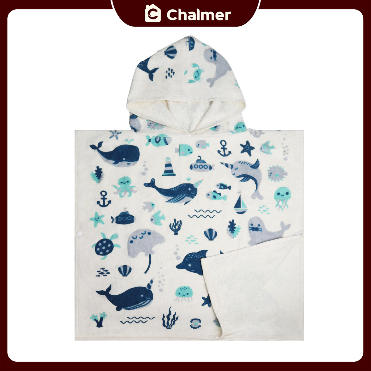 Poncho Handuk Anak Motif Karakter Katun Usia 2-6 Tahun