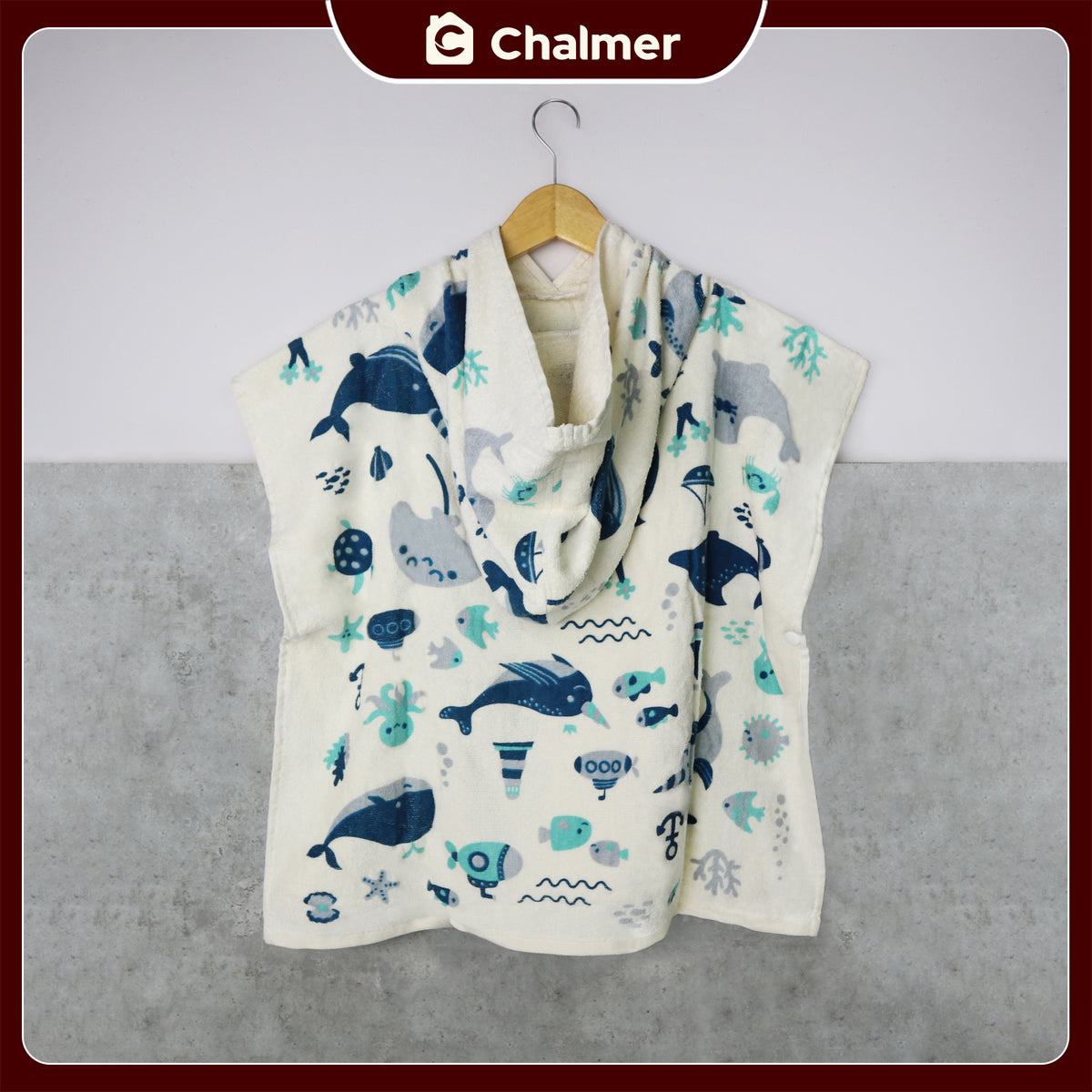 Poncho Handuk Anak Motif Karakter Katun Usia 2-6 Tahun