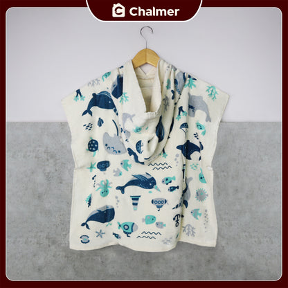 Poncho Handuk Anak Motif Karakter Katun Usia 2-6 Tahun