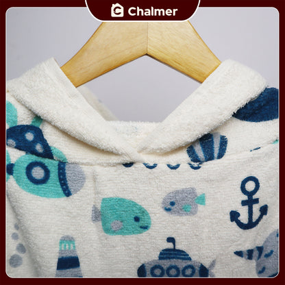 Poncho Handuk Anak Motif Karakter Katun Usia 2-6 Tahun