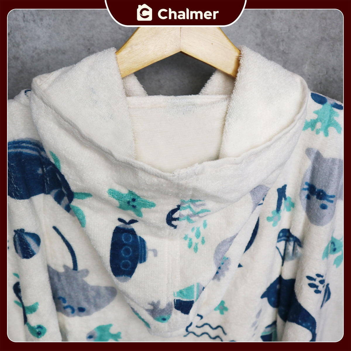 Poncho Handuk Anak Motif Karakter Katun Usia 2-6 Tahun