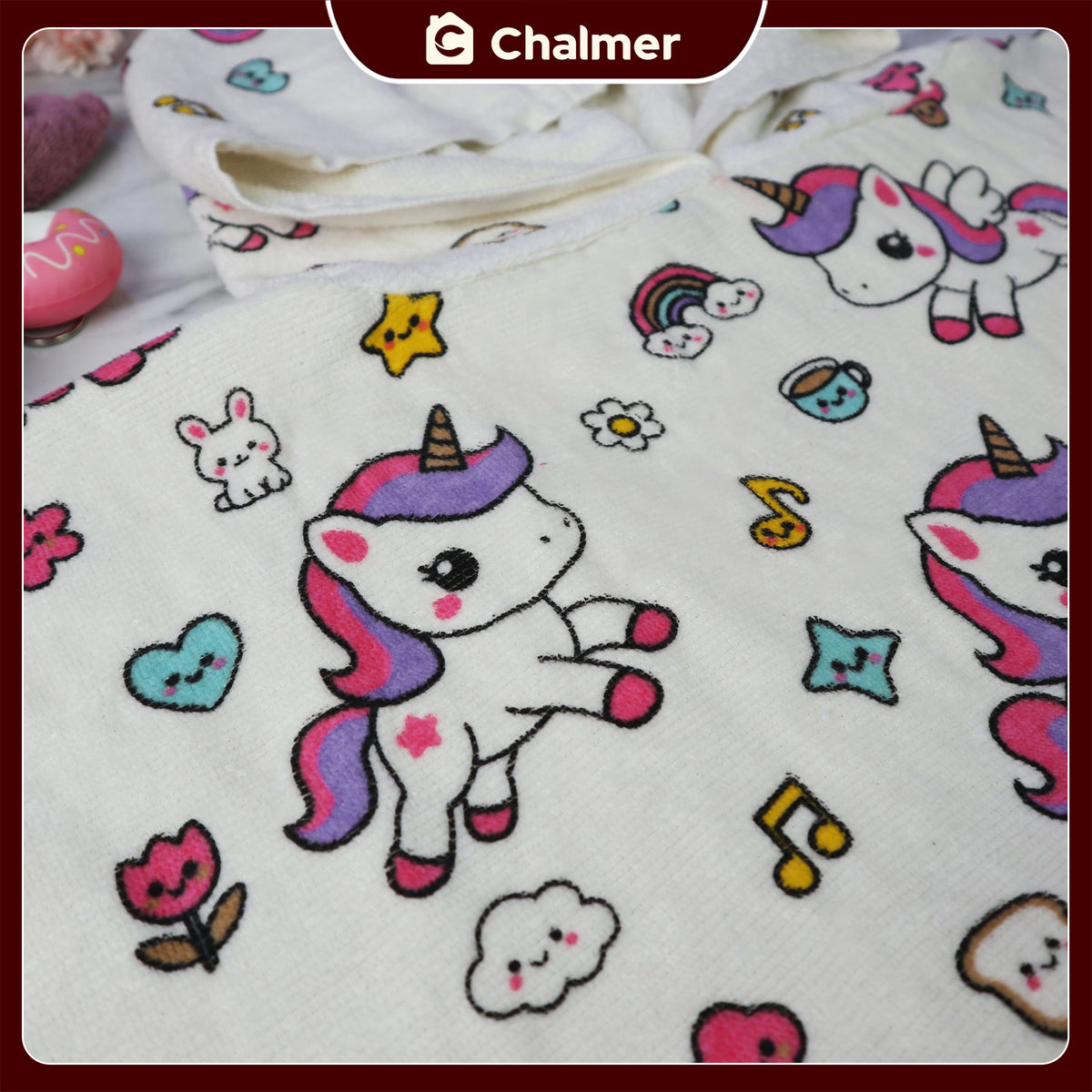 Poncho Handuk Anak Motif Karakter Katun Usia 2-6 Tahun