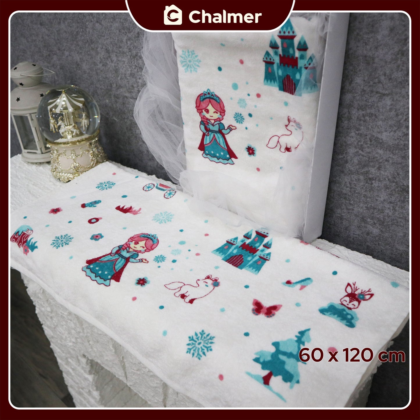 Handuk Mandi Bayi Chalmer 60 x 120 cm Printed Motif Karakter A