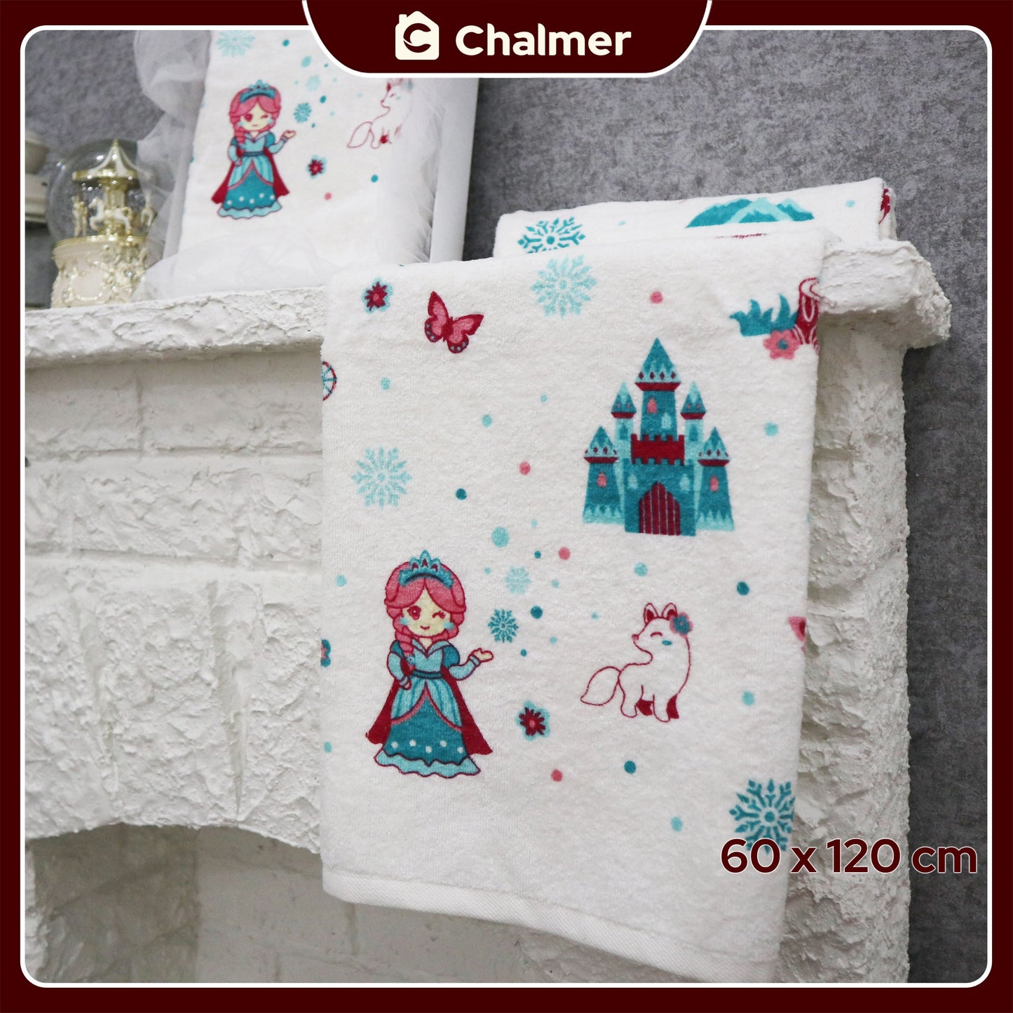 Handuk Mandi Bayi Chalmer 60 x 120 cm Printed Motif Karakter A