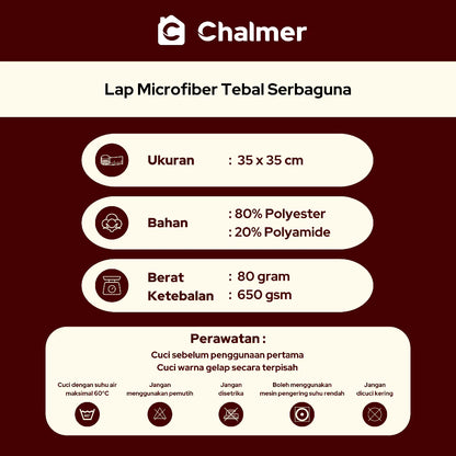 Lap Kain Microfiber Chalmer 35 x 35 cm