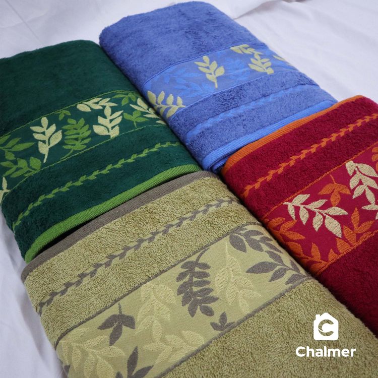 Handuk Mandi Dewasa Chalmer 70 x 135 cm Motif Leafy