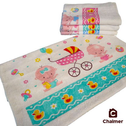 Handuk Mandi Bayi Chalmer 60 x 120 cm Printed Motif Karakter B