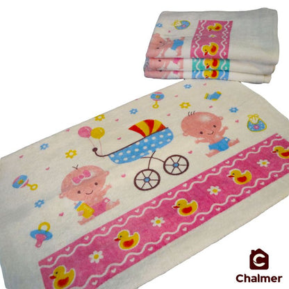 Handuk Mandi Bayi Chalmer 60 x 120 cm Printed Motif Karakter B