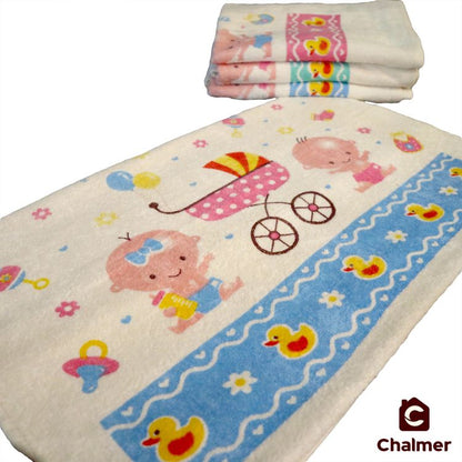 Handuk Mandi Bayi Chalmer 60 x 120 cm Printed Motif Karakter B