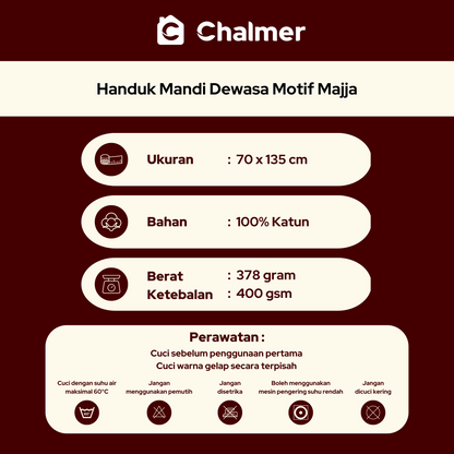 Handuk Mandi Dewasa Chalmer 70 x 135 cm Motif Majja