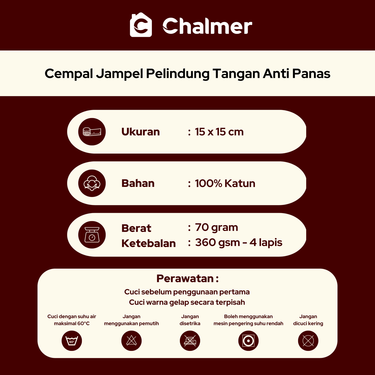 Cempal Jampel Anti Panas Pelindung Tangan