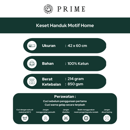 Keset Handuk Prime by Chalmer 42 x 60 cm Motif Home