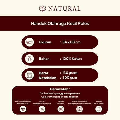 Handuk Sport Premium Natural by Chalmer 34 x 80 cm