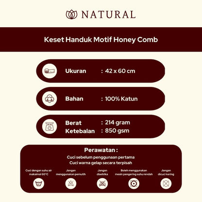 Keset Handuk Natural by Chalmer 42 x 60 cm Seri Black