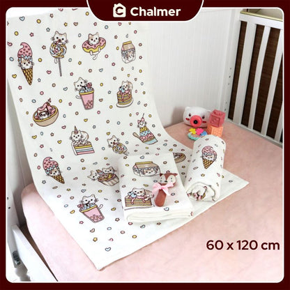 Handuk Mandi Bayi Chalmer 60 x 120 cm Printed Motif Karakter A