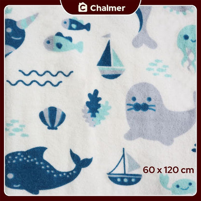 Handuk Mandi Bayi Chalmer 60 x 120 cm Printed Motif Karakter A