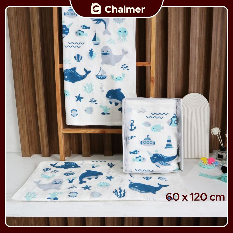 Handuk Mandi Bayi Chalmer 60 x 120 cm Printed Motif Karakter A