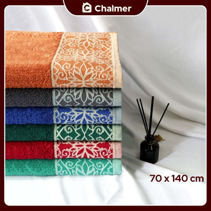 Handuk Mandi Dewasa Chalmer Premium 70 x 140 cm Motif Vardo