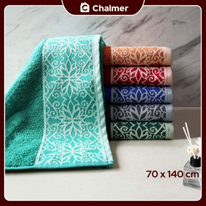 Handuk Mandi Dewasa Chalmer Premium 70 x 140 cm Motif Vardo
