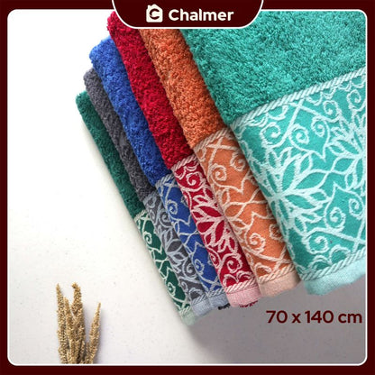 Handuk Mandi Dewasa Chalmer Premium 70 x 140 cm Motif Vardo