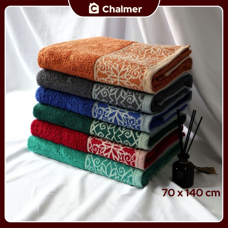 Handuk Mandi Dewasa Chalmer Premium 70 x 140 cm Motif Vardo