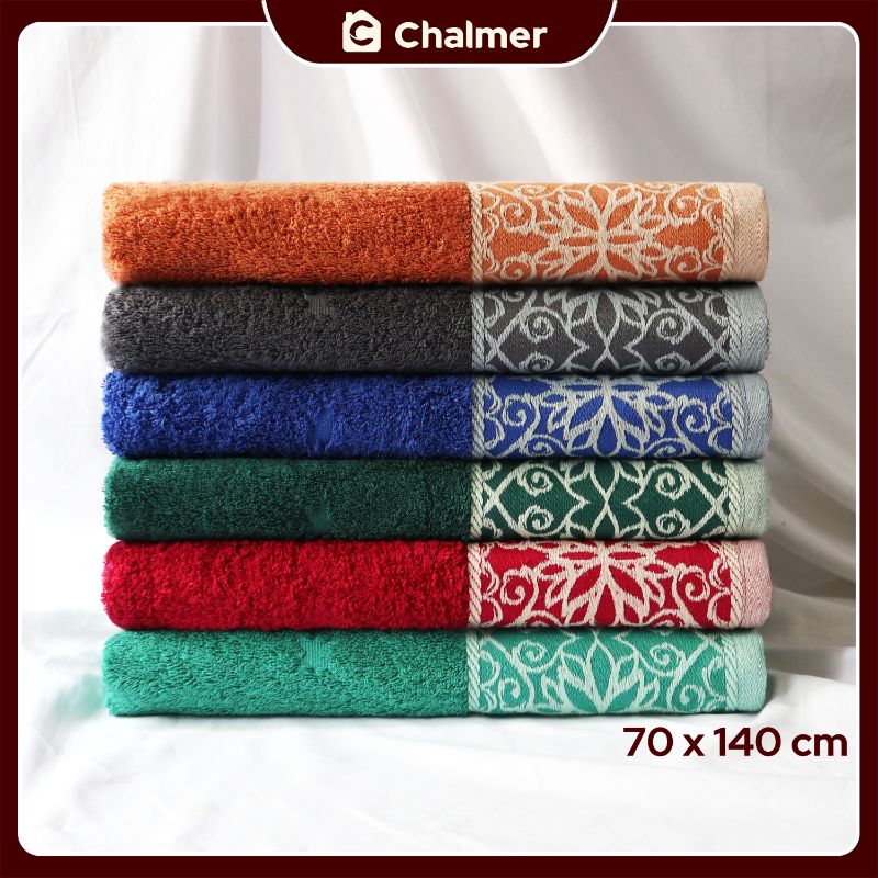Handuk Mandi Dewasa Chalmer Premium 70 x 140 cm Motif Vardo