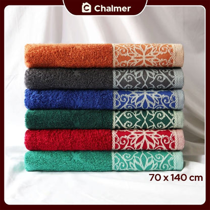Handuk Mandi Dewasa Chalmer Premium 70 x 140 cm Motif Vardo