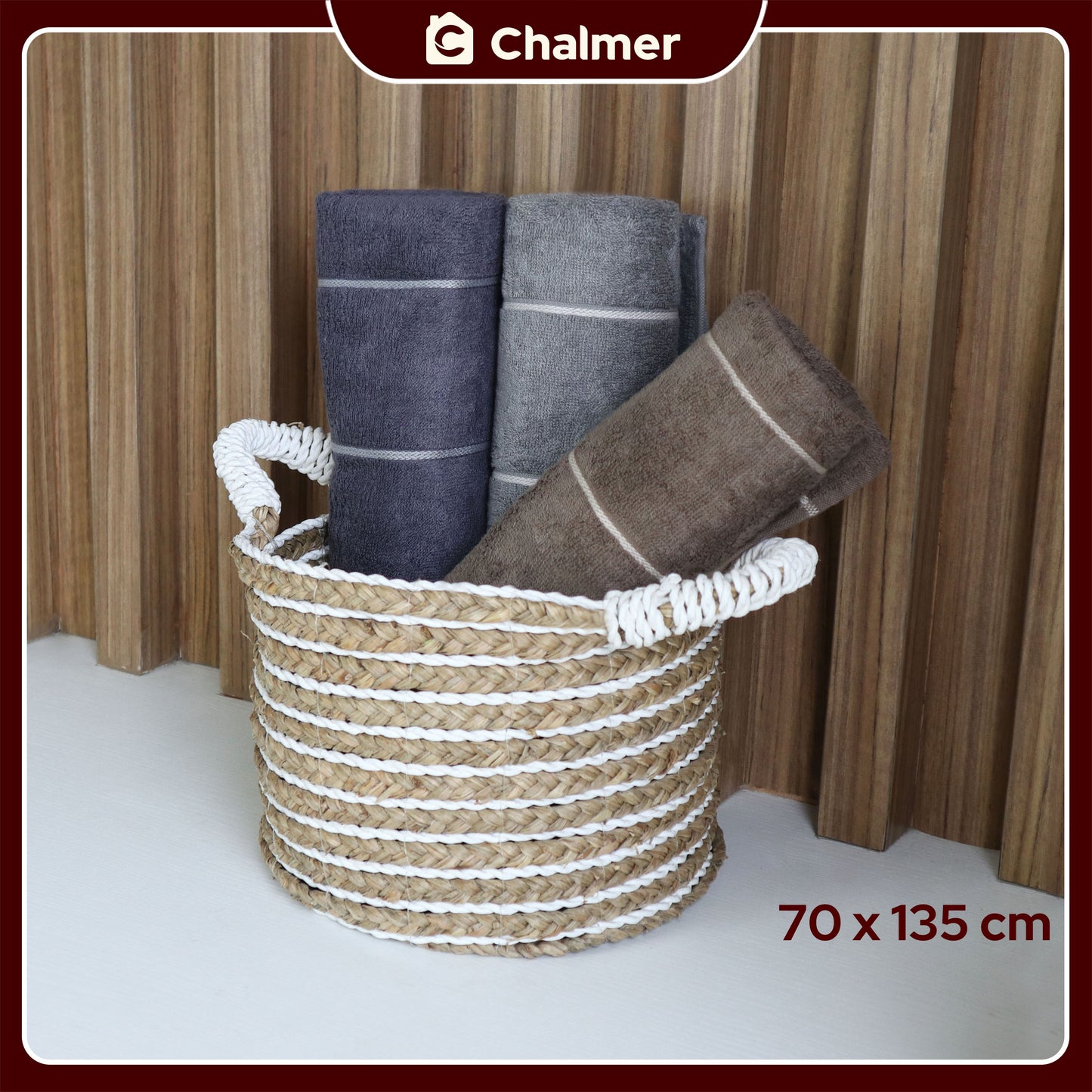Handuk Mandi Dewasa Chalmer 70 x 135 cm Motif Stripe